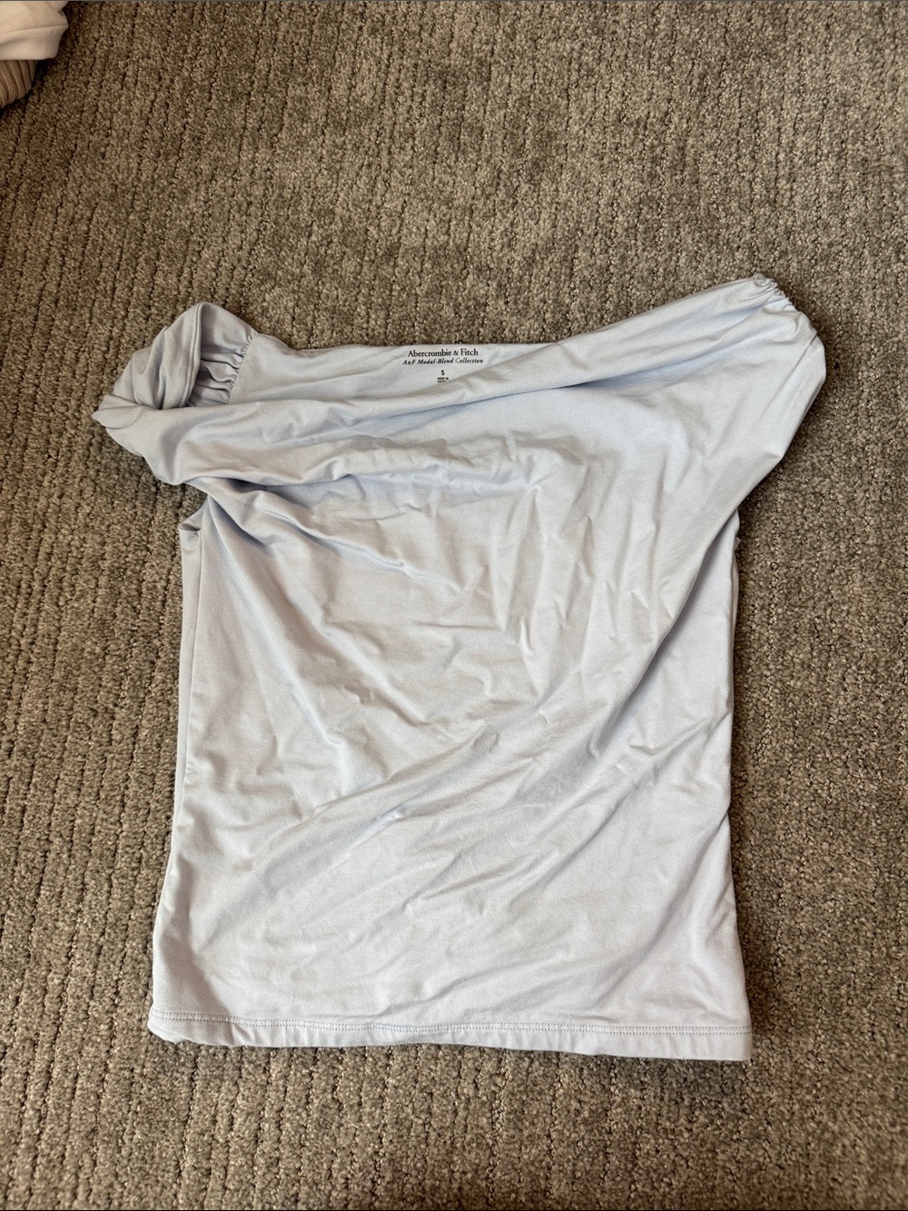 Abercrombie & Fitch Pale Blue One-Shoulder Top